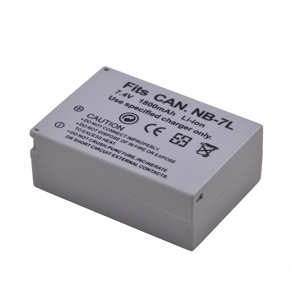 1800mAh NB-7L NB7L batterie avec LED NB 7L chargeur de batterie pour Canon PowerShot G10 G11 G12 SX30IS caméra: 1x Battery