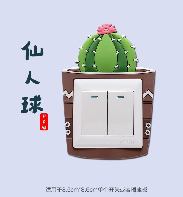 cute Luminous Cartoon switch sticker watermelon Strawberry orange pineapple for Home Decorations Cartoon Wall Sticker: 3