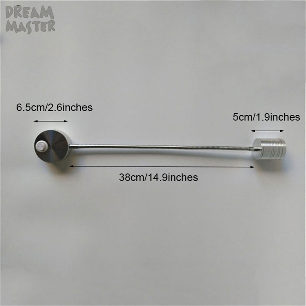 5W led flexible hose wall light L28cm L38cm neck bedside reading bending lamp mirror desk painting above lights 85-265V