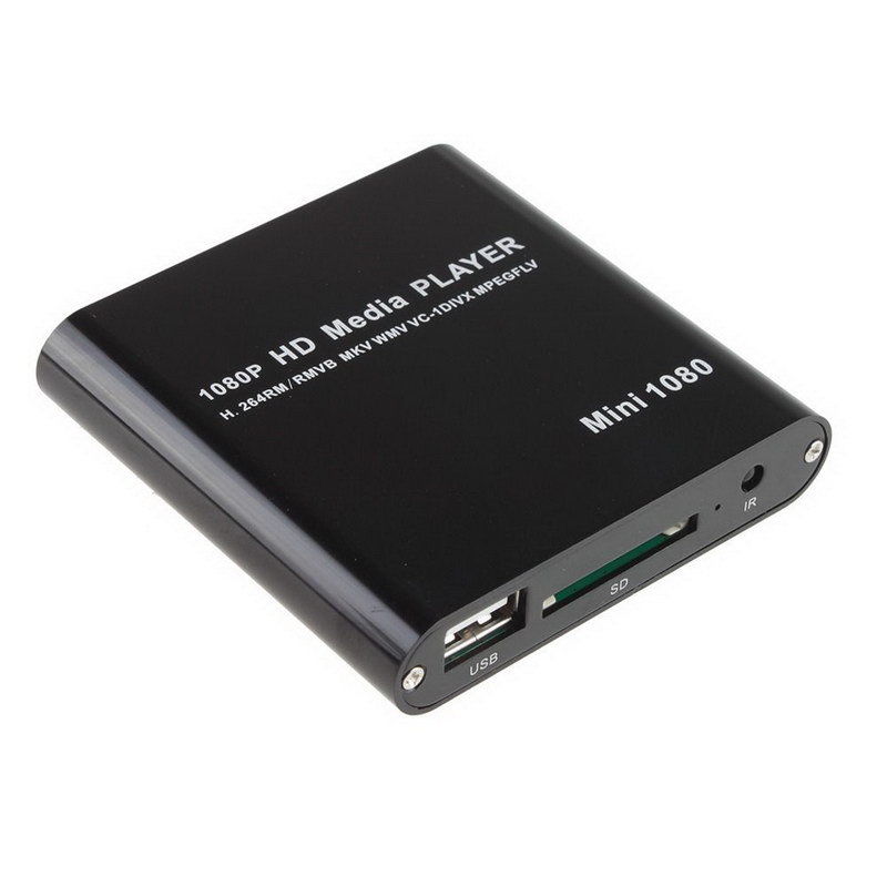 Reproductor multimedia Mini Full HD 1080P compatible con HDMI/AV/USB/SD/MMC HDD externo reproductor multimedia con enchufe europeo