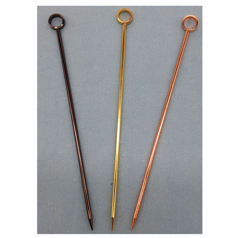 20pc stalowe wykałaczki robić martini, szpikulce robić grilla, 11cm metalowe, miedziano-złote mieszadła robić koktajli, tłuczki robić koktajli, narzędzia robić grillowania na barze imprezowym: Czarny pierścień
