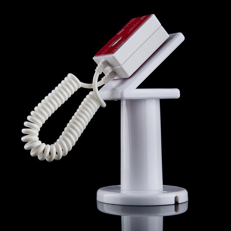 Présentoir de téléphone portable, présentoir de bureau, support de téléphone portable, Anti-vol, chaîne de câble, ruban adhésif de Table, support de téléphone portable, plateau en acrylique: White Square Wire