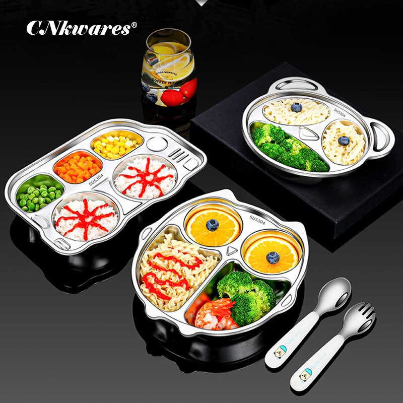 Stainless Steel Tableware Plate For Food Serving Table Plates For Children Dinner Lunch Kitchen Convenience Food Tray