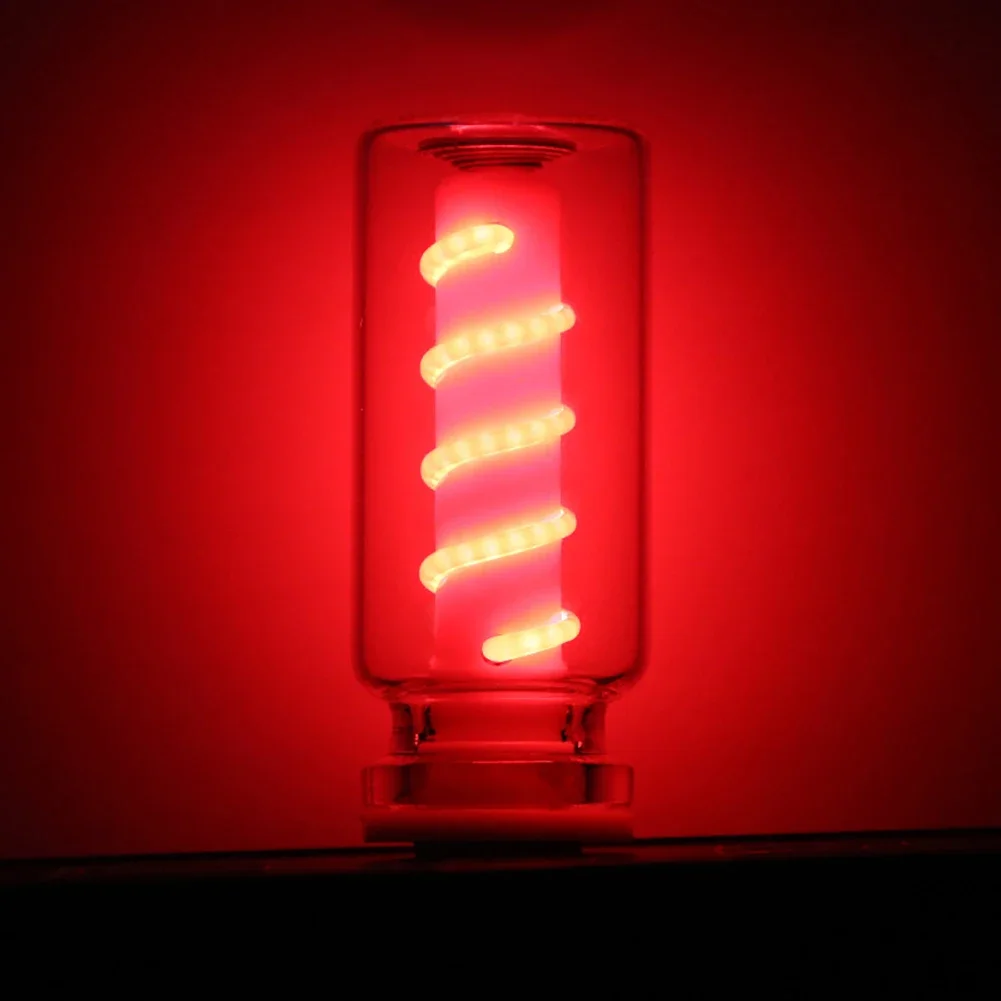 Bombilla LED USB con filamento en espiral, atenuación táctil, 5V, bombillas LED Retro, luz nocturna de 1W, iluminación LED decorativa incandescente para acampar, 1 ud.: Rojo