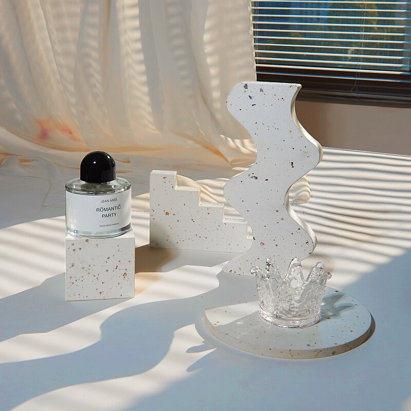 Cubo geométrico de terrazo para fotografía, accesorios de decoración de fotografía, producto de exhibición de fotos, accesorios de fotografía