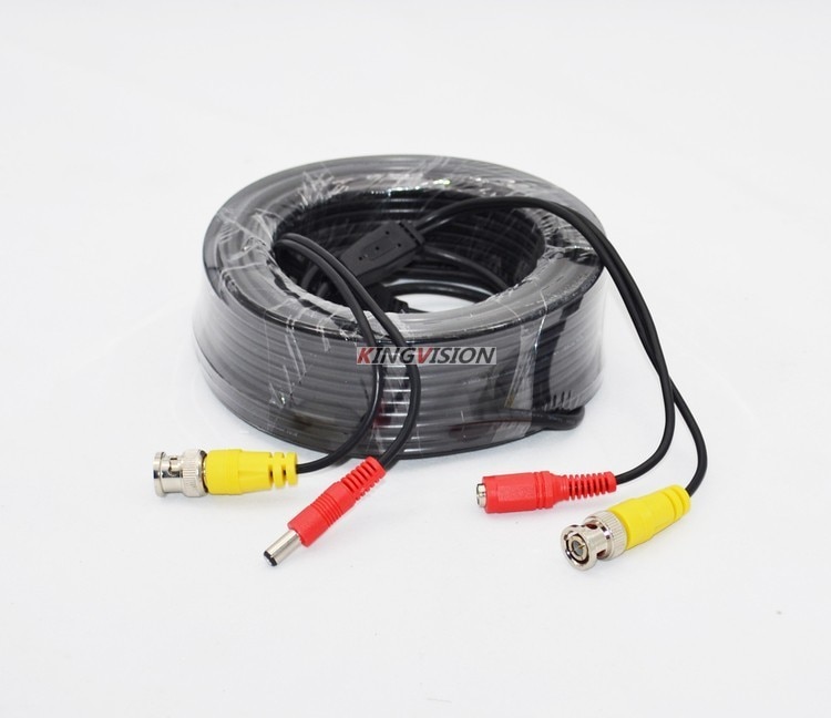 Hi-Q 50M WIRE Video +Power Cables Camera extend Wires for CCTV DVR Surveillance System with BNC DC 2in1 Connectors Extension