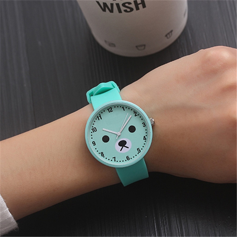 Voor schoolstudenten polshorloges voor jonge jongens en meisjes, kwartsklok waterdicht, kinderhorloge met coole beer, kinderhorloge cartoon  xx3075: 1