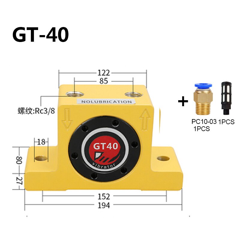 GT8/10/13/16/20/25/30/36/48/60 Pneumatische Vibrator Gt turbine Oscillatoren Pneumatische Industrie Vibrator Hamer Blanking Onderdelen
