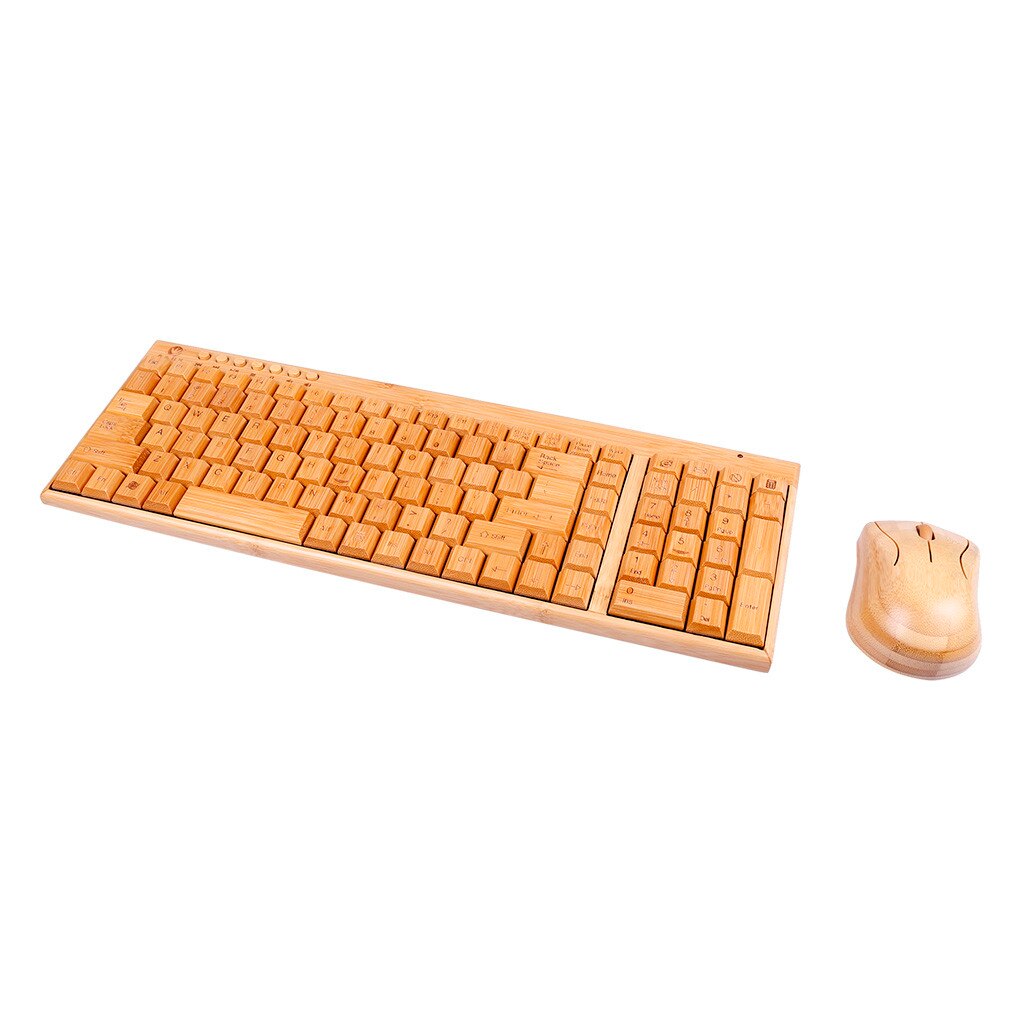 2.4G Wireless Keyboard And Mouse Handmade Bamboo Wireless Keyboard And Mouse Set Combo Combos Keyboard Mice For PC Laptop