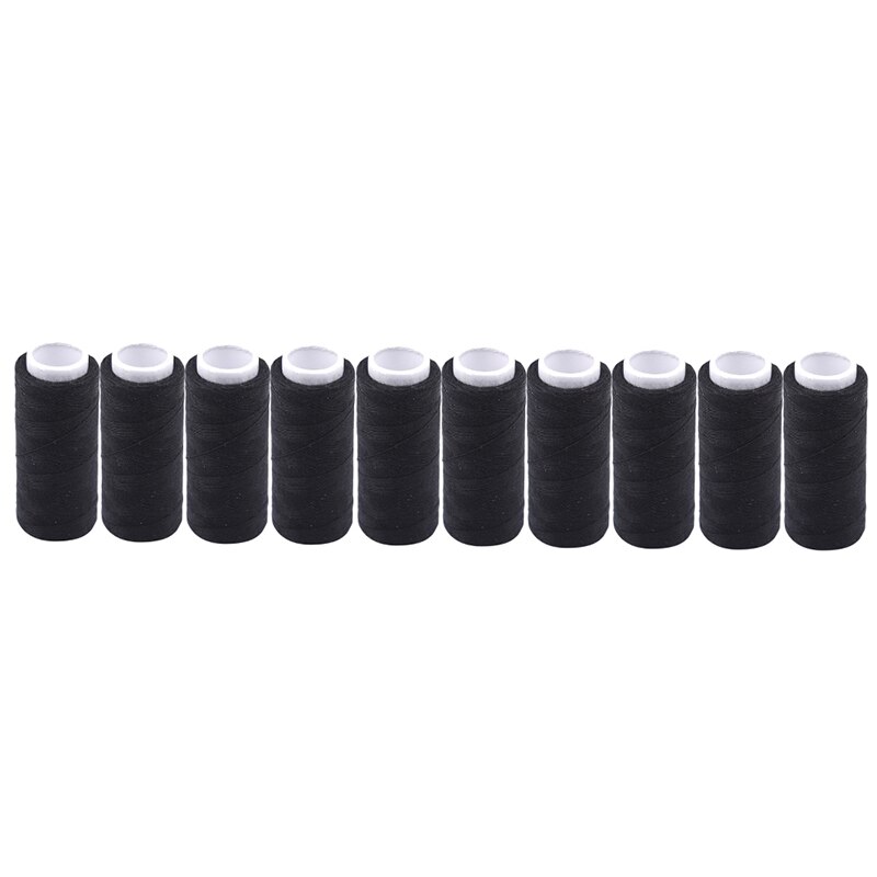 10 pces 200 jardas/carretel linha de linha de costura máquina de linha de costura de linha de costura de suprimentos domésticos 2020 nova venda quente: black