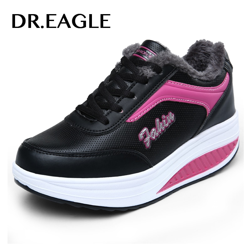 DR.EAGLE Women&#39;s toning shoes Women&#39;s wedge shoes outdoor warm sports trainers shoes woman sneakers Women&#39;s winter sport shoes