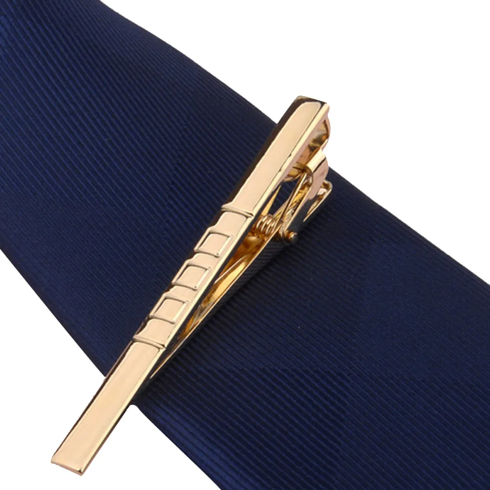 Clip de corbata para hombre, broche de estilo clásico Simple, Color dorado, Clip para corbata de boda y negocios, cierre de Metal, joyería para hombre: Negro