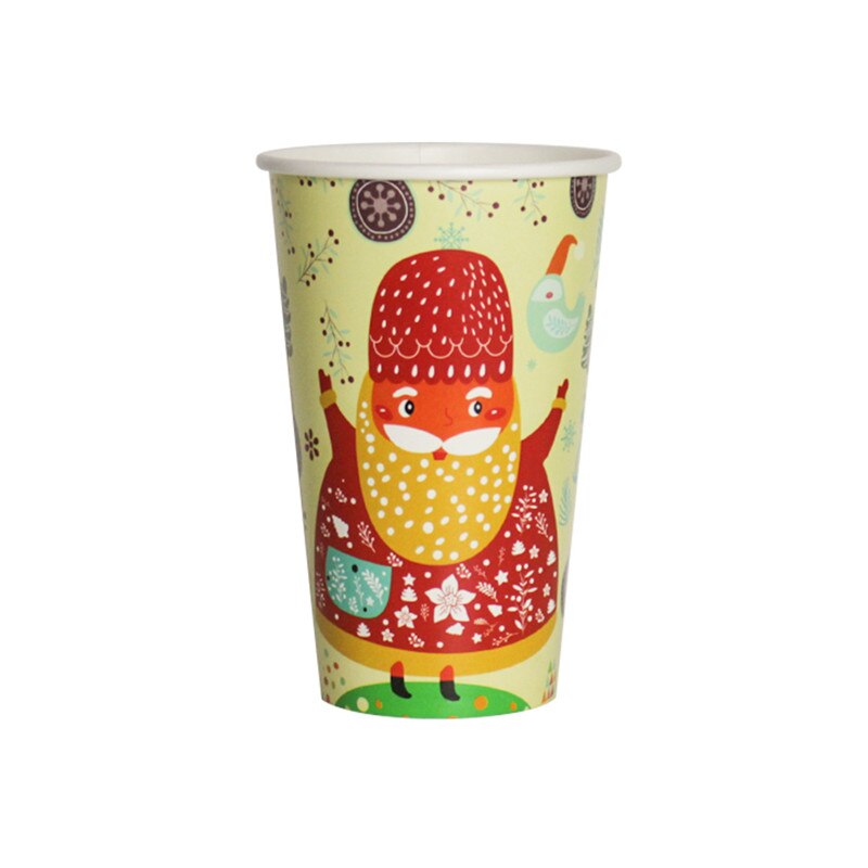 50 stuks kerstbekers 500ml rode tekeaway-verpakkingen wegwerpbekers feestgunst koffie thee verdikking papieren bekers met deksel: Alleen kopje 1