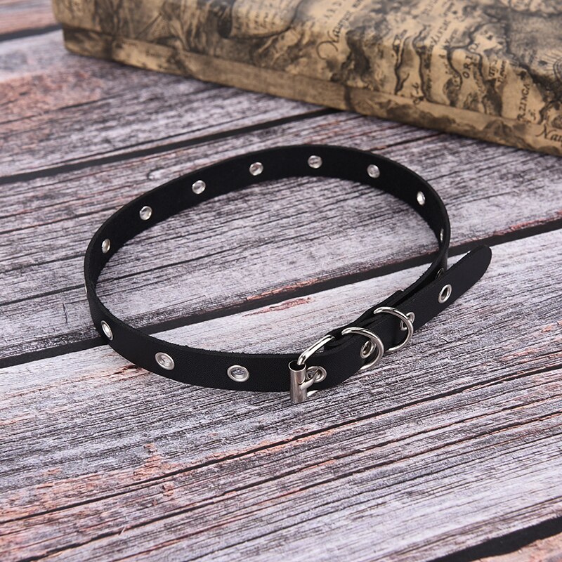 1PCS Punk Rock Gothic Sexy DELL'UNITÀ di elaborazione di Cuoio Rotondo del Ribattino del Collare Della Collana Del Choker Monili Per Il Corpo E Piercing Festa Di Compleanno Del Regalo