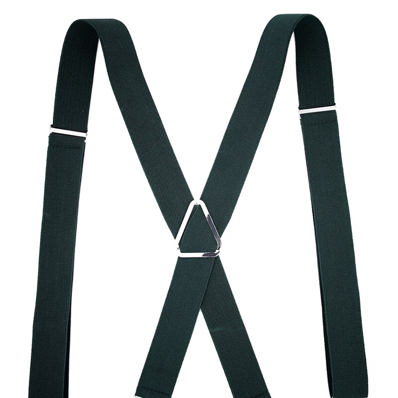 Vintage Shirt Suspenders Braces for Men X Back with Hooks Large Size Heavy Duty Suspensorio Tirante Trousers Pants Strap Bretele: Army Green
