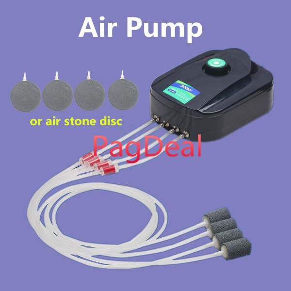 8W 12W Silent Aquarium Air Pump Fish Tank Oxygen Air Pump Quite 2 Outlets 4 Outlets Adjustable Flow