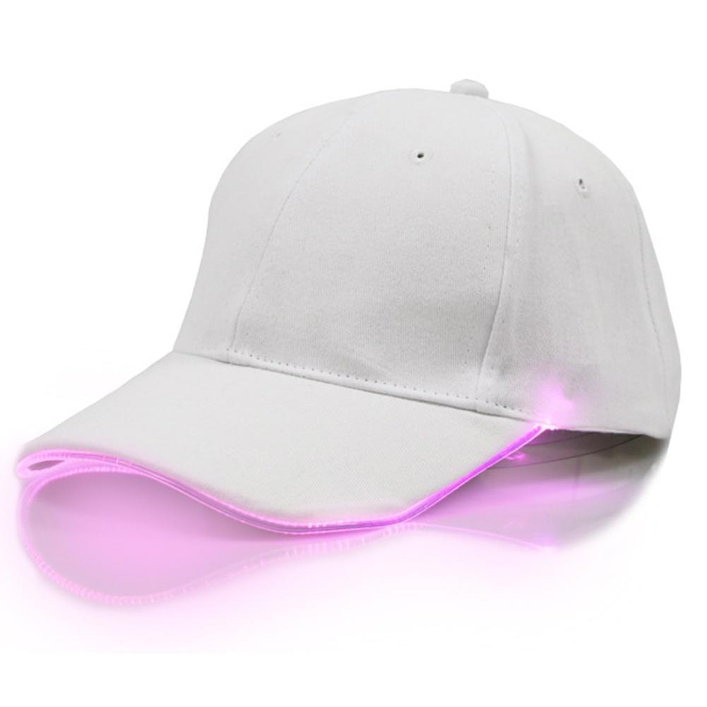 Nueva gorra de béisbol gorra de Hip Hop gorra de fibra óptica sombrero brillante LED de fibra óptica iluminador ajustable Unisex sombrero de sol