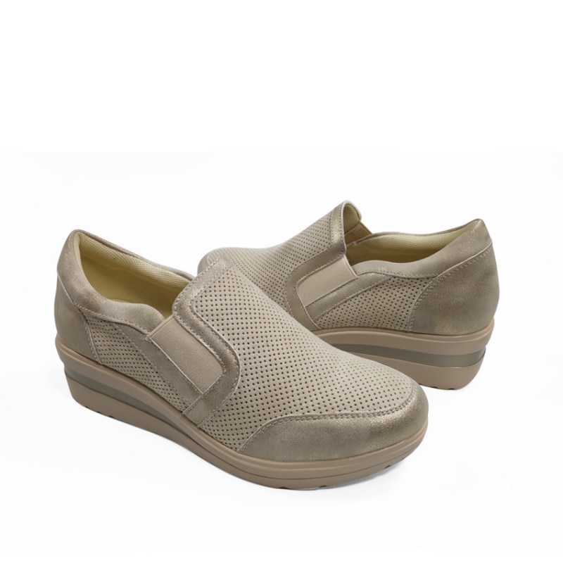 Fujin sneakers dames herfst winter ronde neus instappers ademend dikke onderkant vrijetijdsschoenen effen naaien damesschoenen