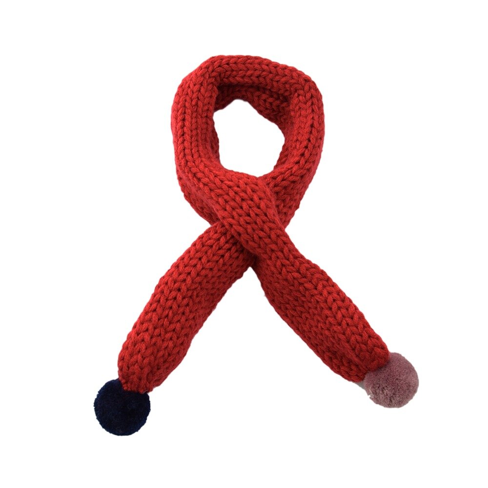 Écharpe d&#39;hiver en laine tricotée pour enfants, écharpe de couleur Pure, bavoir assorti pour bébé, garçons et filles: 3