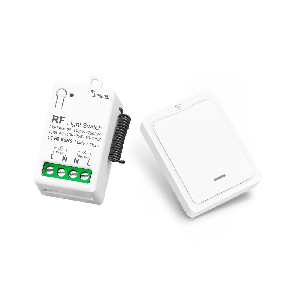 RF433 Drahtlose Fernbedienung Lichtschalter AC110V 220V 10A Relais Mini Modul Wandpaneel mit Magnet für Zuhause Lampe Ventilator LED TV: Schwarz