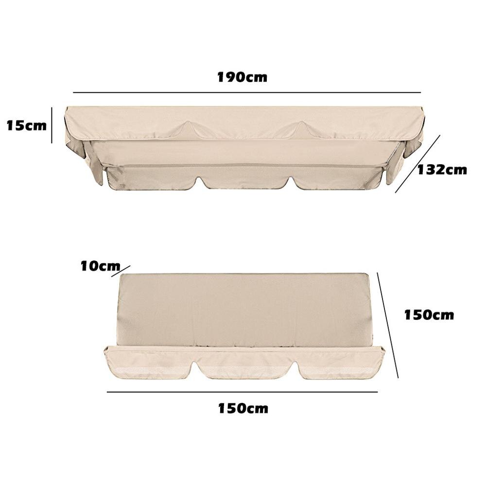 2 stuks/set stevige tuinstoelen patio schommel stoelhoes universele luifelbeschermer waterdicht zonwerend voor 3- zits zonnescherm