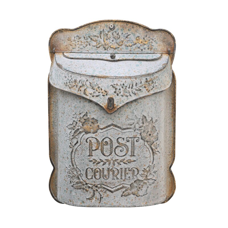 Buzón de correo de pared para exteriores, decoración de estilo Retro, artesanías, poste de Metal montado en la pared, poste de granja: 01