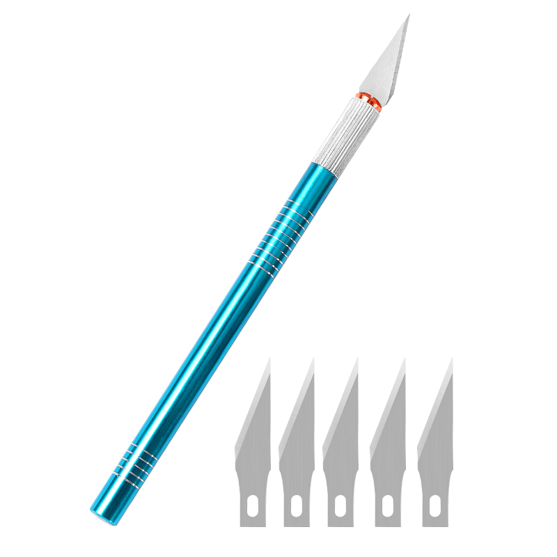 1PC Multi-color Metal Handle Non-Slip Carving Knife With 3Pcs Blade Leather Engraving Knife Set For DIY Repair Hand Tools: Type10