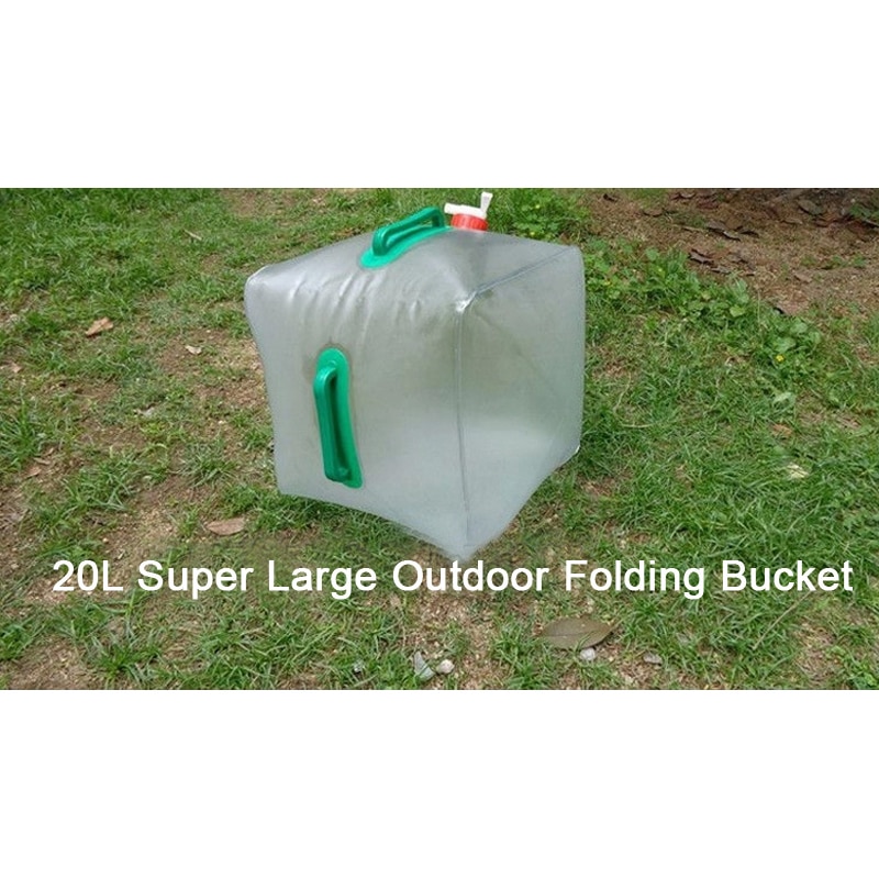 20L Outdoor Foldable Folding Collapsible Transparent Drinking Water Bag Car Water Carrier Container Drinking Water Storage Bags