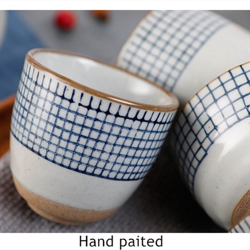 Handmade Retro Japanese Style Ceramic Coffee Tea Cup Personality Hand Holding Cup Office Water Cup Stoneware