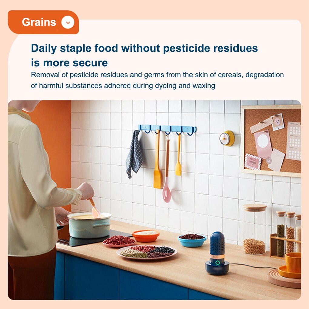 Capsule Shape Fruit Vegetable Washing Machine Protable Wireless Fruit Food Purifier Automatic Pesticide Disinfection Machin