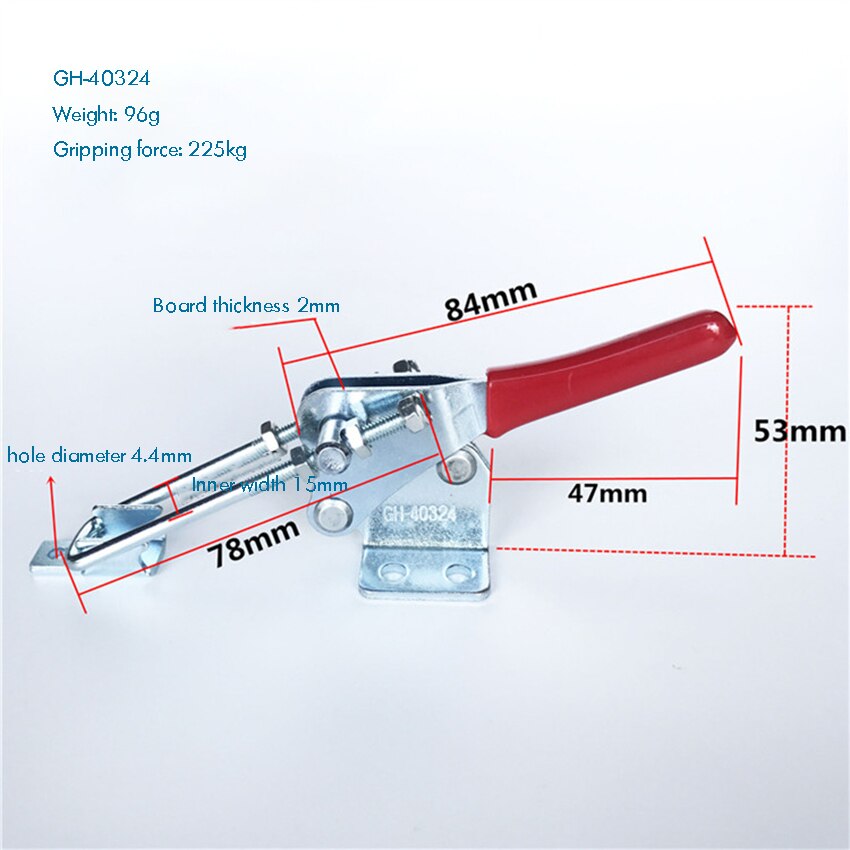 Hardware Door Push Pull Latch Action Clamp Heavy-duty Quick Holding Latch Type Drawer Lever Hasp, Capacity 225kg, 450kg, 900kg
