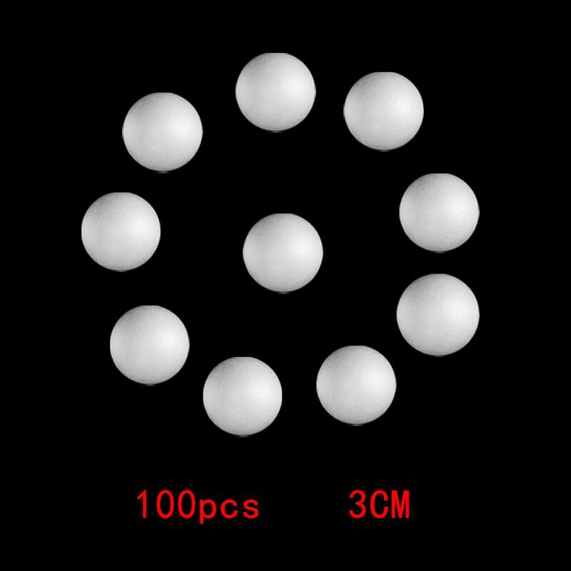 Bola de espuma de poliestireno para decoración de bodas y Navidad, suministros para fiestas, DIY, modelado de poliestireno, 1 unidad, 100 Uds.