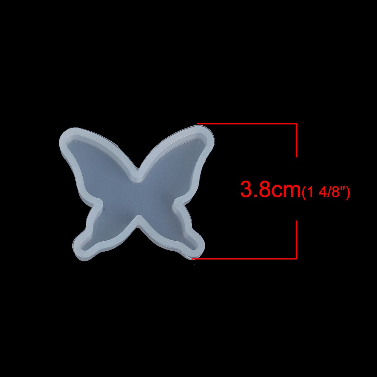Doreen boîte Silicone résine moule papillon blanc 38mm (1 4/8 ") x 33mm (1 2/8"), 5 pièces