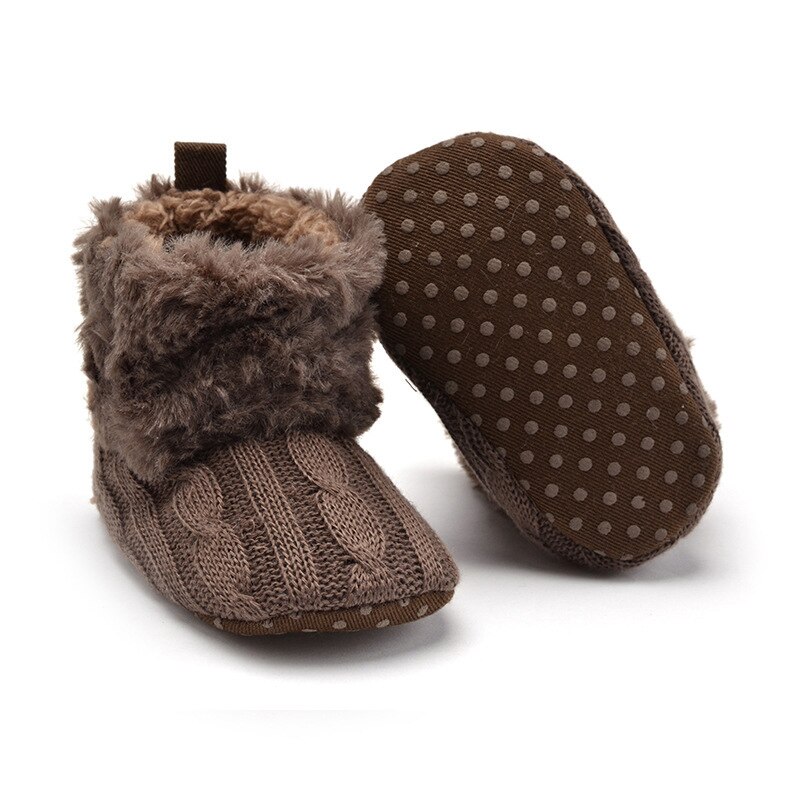 Winter Dikke Warme Baby Laarzen Effen Kleur Pasgeboren Baby Meisje Jongen Laarzen Gebreide Babyschoenen Baby Schoenen Baby Baby Sneeuw laarzen