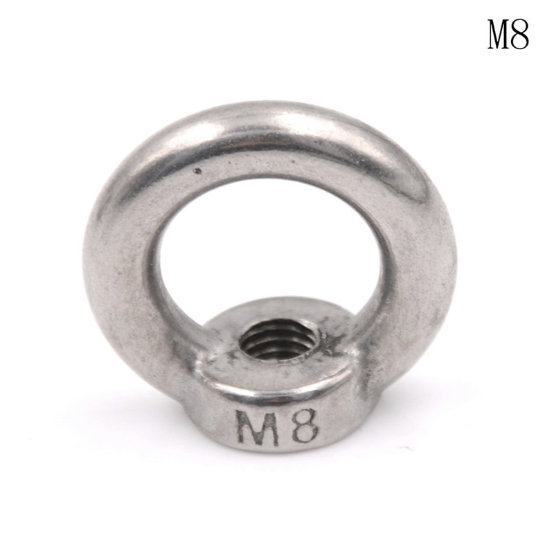 1Pc M8 Eye Moer Rvs Marine Lifting Eye Moer Ring Moer Loop Gat Voor Kabel Touw Lifting