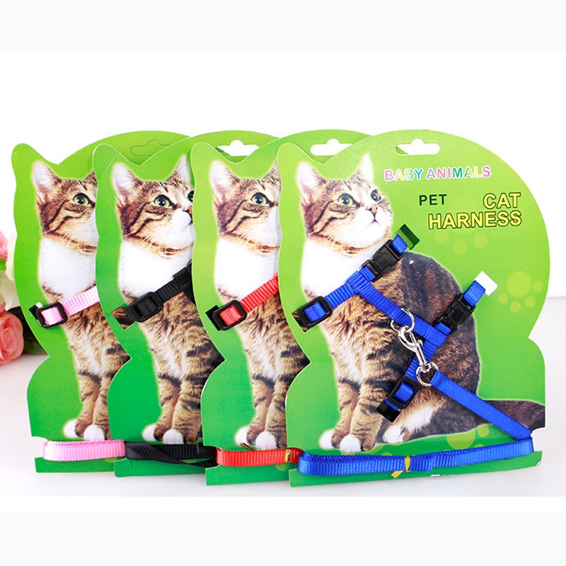 Nylon Kleurrijke Kat Harness en leash Set voor kat Kleine Huisdier Accessoires Maat S