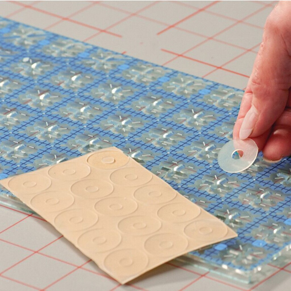 15-Piece Silicone Quilting Ruler Grips - Non-Slip Adhesive Rings for Sewing & DIY Apparel