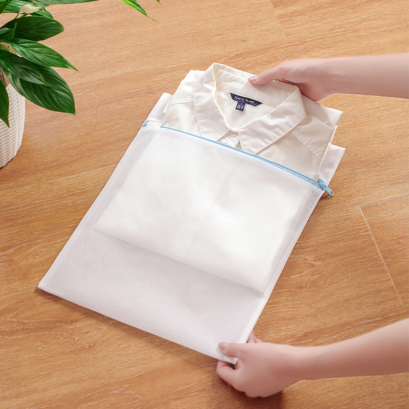 Blue Zipper Laundry Bags For Washing Machine Clothes Cleaning Protect Bag Fine Mesh Washing Bags Household Dirty Clothes Storage