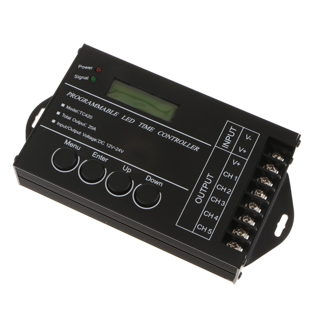 Multi-purpose 5 Channel LED Programmable Time Controller Dimmer 20A DC12-24V