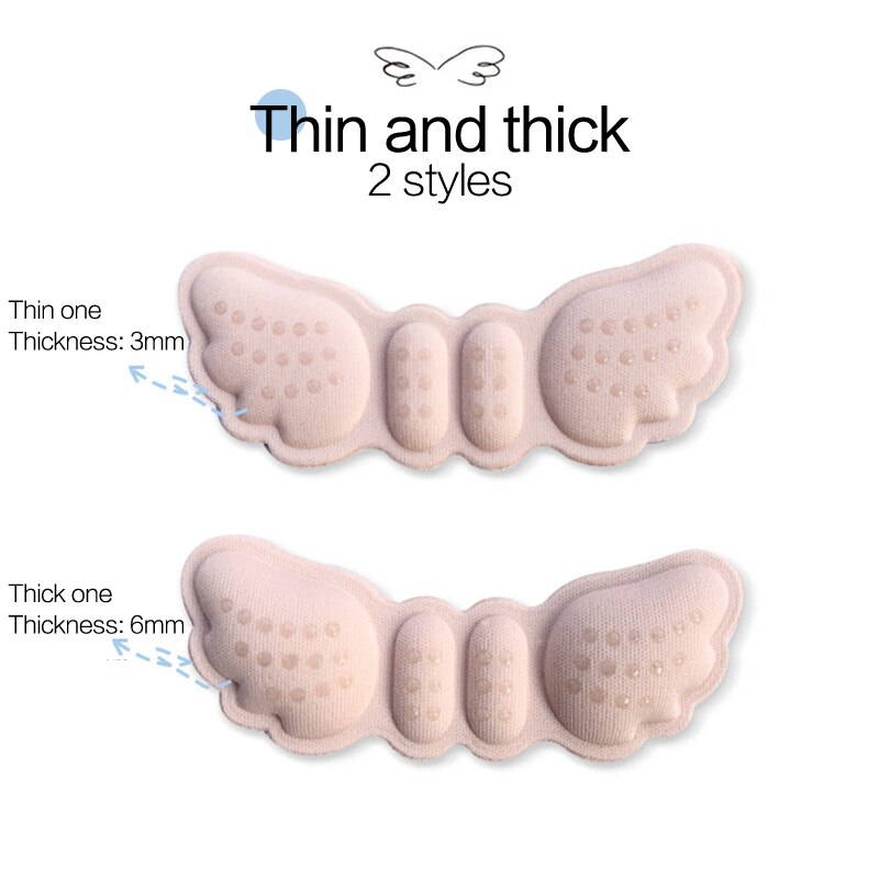 1 paire de semelles intérieures de talon papillon, autocollants pour chaussures à talons, longueur de chaussure, coussinet de talon, soins des pieds, anti-abrasion, coussinets de talon à maintenir au courant