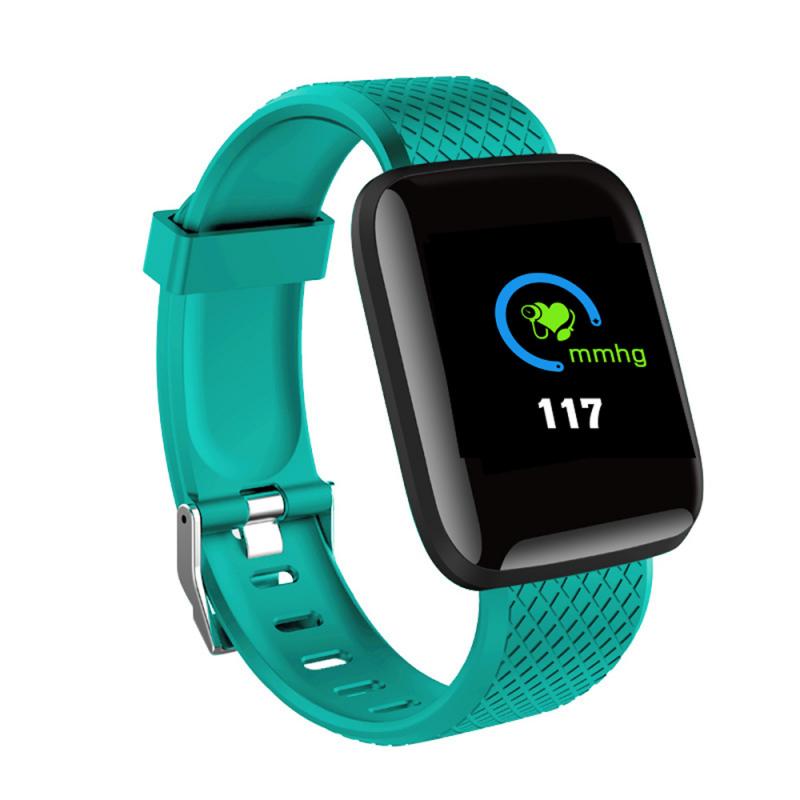 D13 smart watch 116 plus farveskærm smart armbånd pulsmåler fitness tracker smart band til telefon mænd kvinder: Grøn