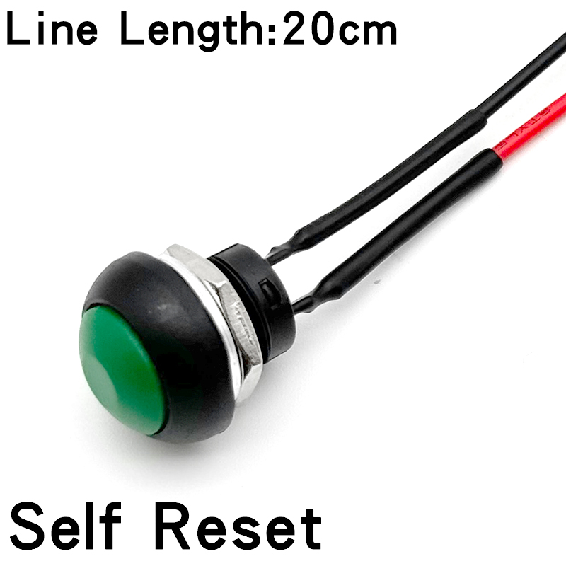 5/20/100PCS 12mm Momentary Push Button Switch ON OFF PBS-33B Self Reset Mini Round Switch With Wire 2Pin 1A DC12V
