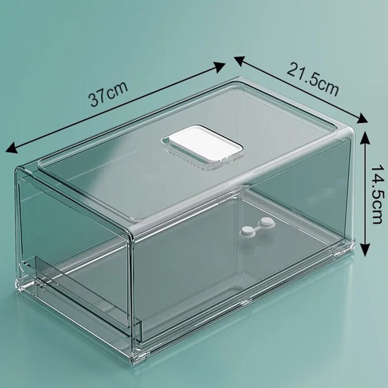 Stackable Kitchen Fridge Organizer Refrigerator Fresh-keeping Freezer Drawer Storage Box Food Sorting Container Bins Cabinet