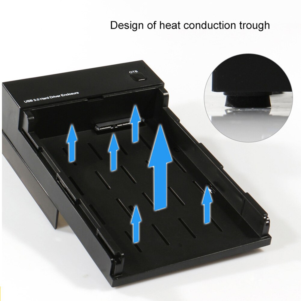USB 3.0 à SATA III boîtier de disque dur externe Support à la fois 2.5 "et 3.5" SATA HDD SSD adaptateur intégré
