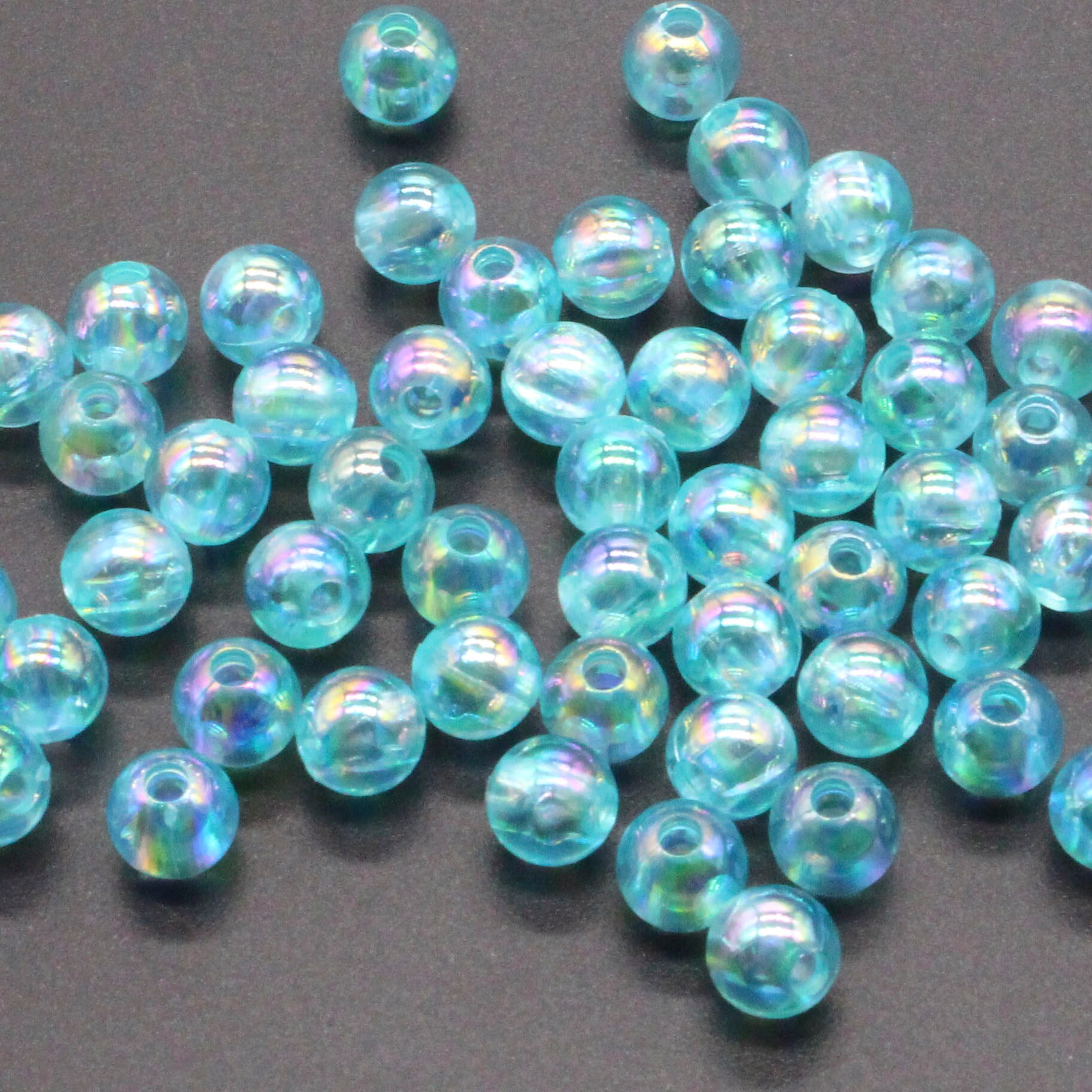 200Pcs 6Mm Licht Roze Transparant Ab Ronde Ball Spacer Kralen Voor Sieraden Maken Diy Sieraden Accessoires: Sky Blue