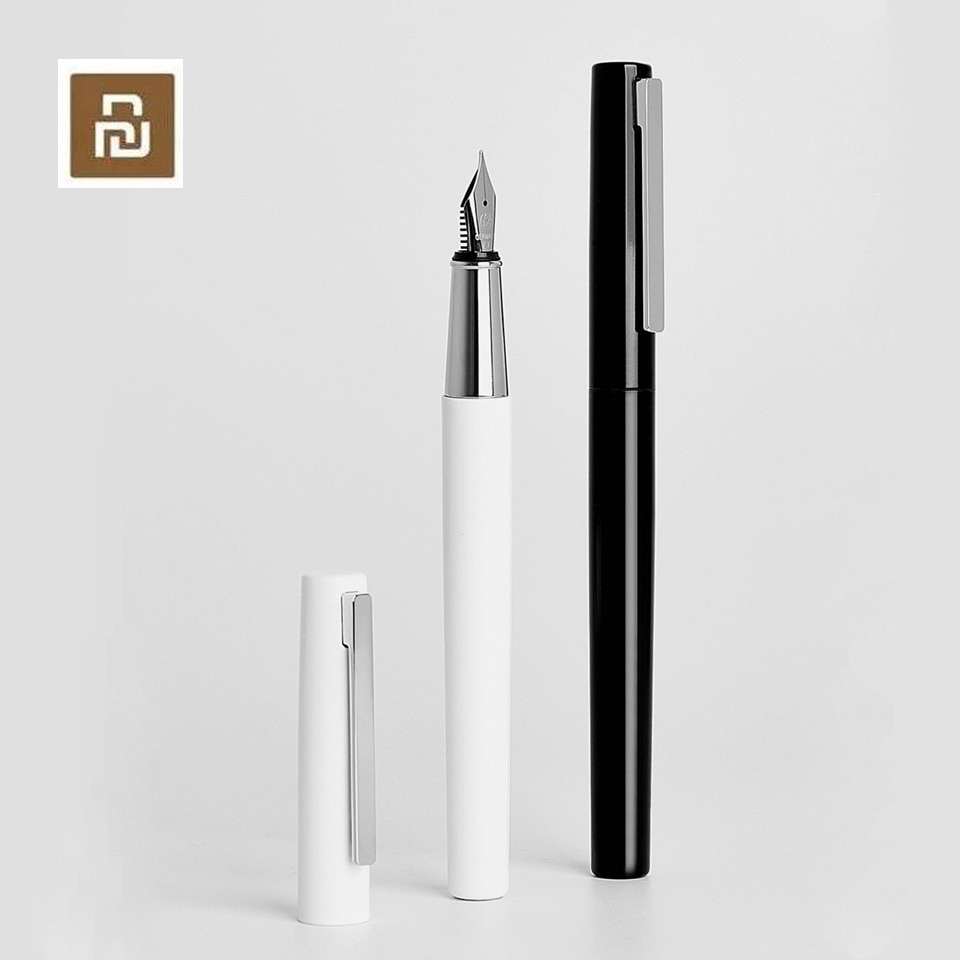 Xiaomi kaco brio Nero/Bianco Penna Stilografica con Inchiostro Sacchetto di Immagazzinaggio Del Sacchetto Della Cassa Della Scatola 0.3 millimetri Pennino in Metallo Inchiostrazione penna per la Scrittura di Firmare Penna