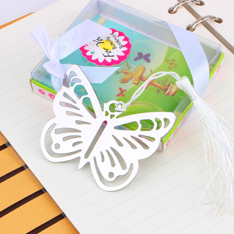 Kawaii Vlinder Metalen Bladwijzer Voor Boek Papier Creatieve Items Mooie Koreaanse Briefpapier Pakket
