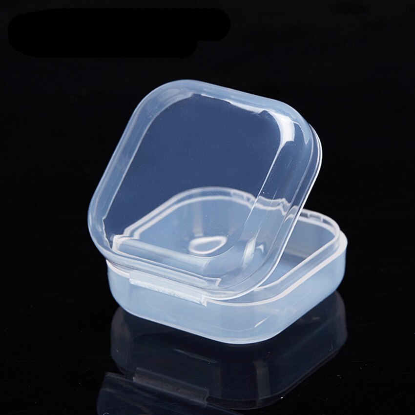 Mini Plastic Box Clear Storage Case Collection Organizer Container with Hinged Lid for Organizing Small Parts 3.5x3.5x1.8cm