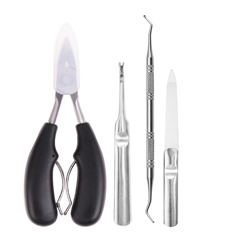 Toe Nail Clipper Cutter Correction Sharp Curved Paronychia Thick Nail Ingrown Dead Skin Pliers Trimming Nipper Pedicure Tool Kit: Black