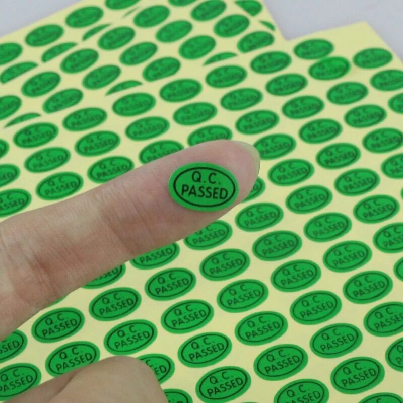 15 Sheets QC PASSED Label QC PASS Inspection Self-adhesive Trademark Pass Sticker Product Inspection Qualified
